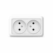 Розетка ОУ 2-х местная белая керамика О0102 "Олимп" наружняя 240834 Розетка ОУ 2-х местная белая керамика О0102 "Олимп" наружняя 240834