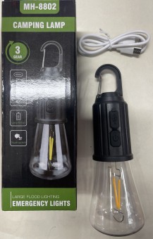 Кемпинг-фонарь MH-8802 на карабине 3 режима теплый светType-C USB
