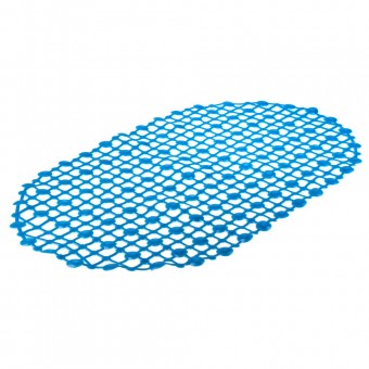 Коврик для ванной на присосках Комфорт 65*36см  пвх голубой овальный 6922