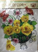 Наклейки бумажные 3D цветы в кашпо   (SA-695) /240/