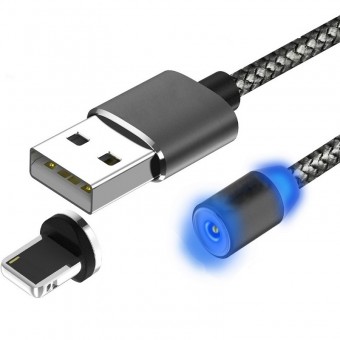 Кабель USB Lightning  BX41  2.4A 1M Borofone магнитный черный 001033