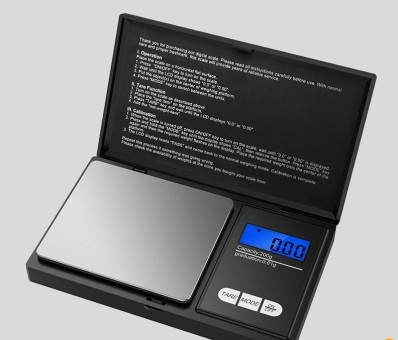 Мини весы в серо  черной коробке  500x0.1g Н