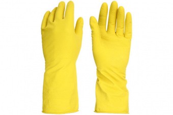 Перчатки латексные желтые р M 26173