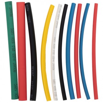 Набор трубок термоусаживаемых  диаметр 6:3 длина  10см  15шт.  9536553