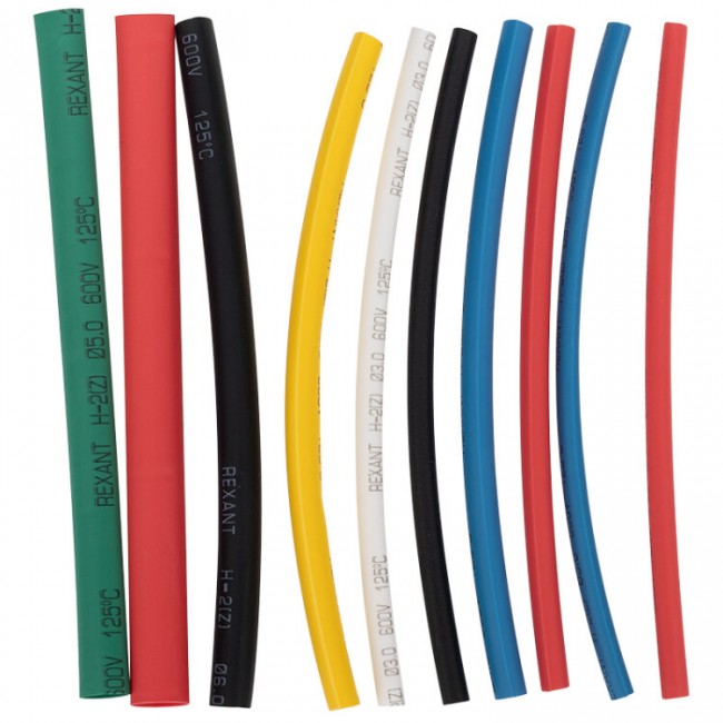 Набор усадочных трубок 1/15  длина 10см диаметр 6:3мм 9536553