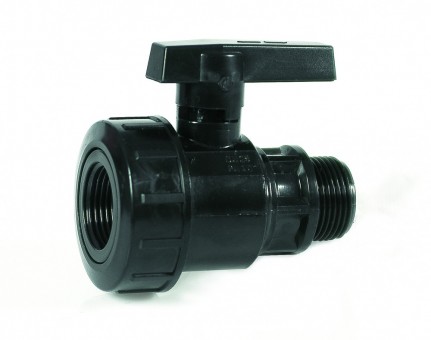 Кран шар./вода 3/4" вн-нар. черн. пластик