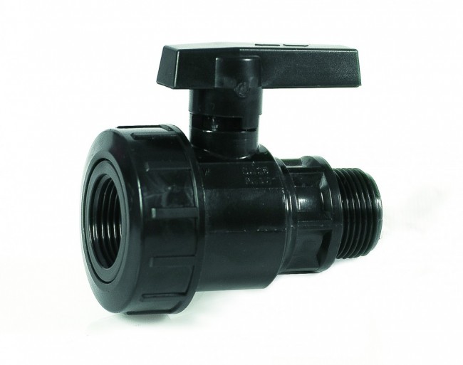 Кран шар./вода 3/4" вн-нар. черн. пластик