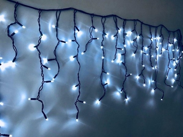 Гирлянда "Бахрома" уличная водонепрон белый провод  желтая 240 ламп 5м