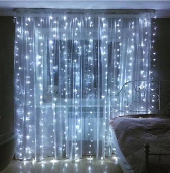 Гирлянда штора  3*3м. холодный 8режимов Light HAN-7 33