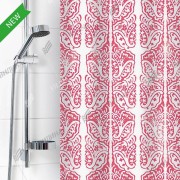 Штора для ванной "Борокко" п/этилен  180*180см розовая 10 колец 6984 Штора для ванной "Борокко" п/этилен  180*180см розовая 10 колец 6984