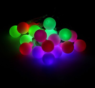 Гирлянда  цветная, матов. шар 20л/4м в пакете 3 х АА   /200/