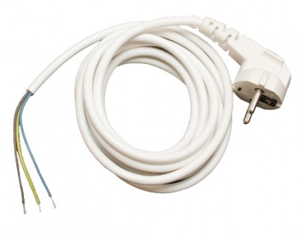 Шнур ПВС 3х0,75 с литой вилкой 3м белый НФ-00000517