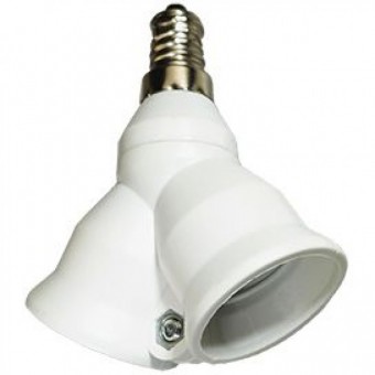 Переходник Ecola  с Е14 на 2хЕ14  белый 483232