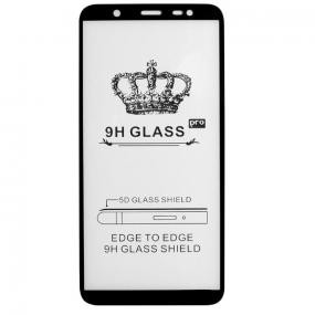 Защитное стекло Samsung J8 (2018)  с рамкой 9H Full Glue без упаковки