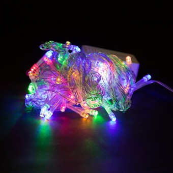 Гирлянда цветная  нить в тубе  8реж. 10м 140L