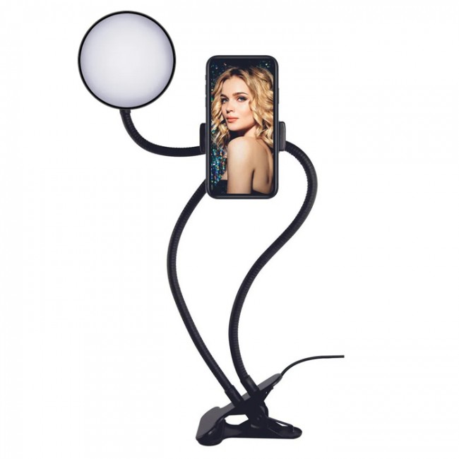 Селфи кольцо с гибким держателем SL-9 черное JBH