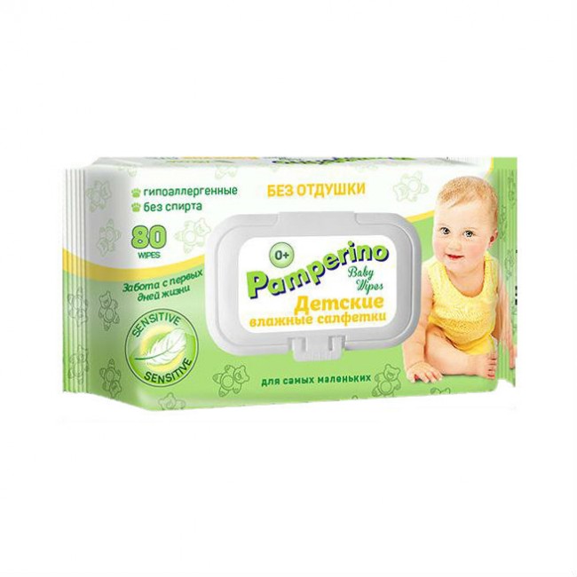 Салфетки влажные  детские Pamperino с клапаном  80 шт /20/ 48734