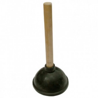 Вантуз конусный с деревянной ручкой мал  D-110мм