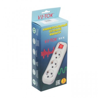 Сетевой фильтр VI-TOK У3-Е 3-х роз.5м /25/ 31205 НФ-00000067 Сетевой фильтр VI-TOK У3-Е 3-х роз.5м /25/ 31205 НФ-00000067