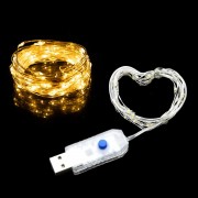 Нить светодиодная  10м 100L желтый  цвет     от USB AB-88-1 Нить светодиодная  10м 100L желтый  цвет     от USB AB-88-1
