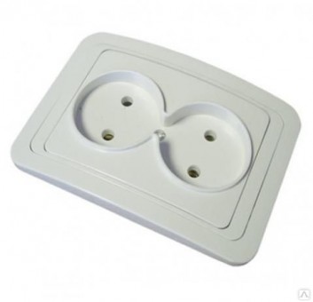 Розетка  СУ 2места белая керамика "Валери" В0102 240844