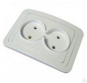 Розетка  СУ 2места белая керамика "Валери" В0102 240844