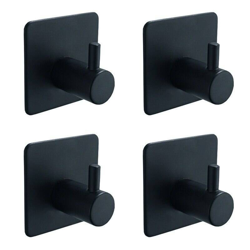 Крючок  Bemeta Dark   104106020   - 4 шт.. Черные крючки для ванной. Крючок черный настенный. Крючки для полотенец черные.