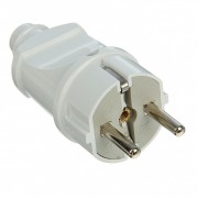 Электровилка SmartBuy  SBE-16-PO1-W 16А 250В пластик, прямая, белая, земля  630982