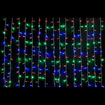Гирлянда штора 1,5х1,5м цветная свет 8режимов MQ-1