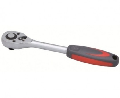 Ключ трещетка HOOPЛ  с прорезиненной синей рукояткой  1/4 отк-2049