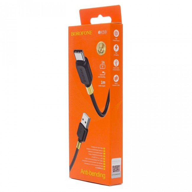 Кабель USB   BX59 Type-C  1M 3A Borofone черный