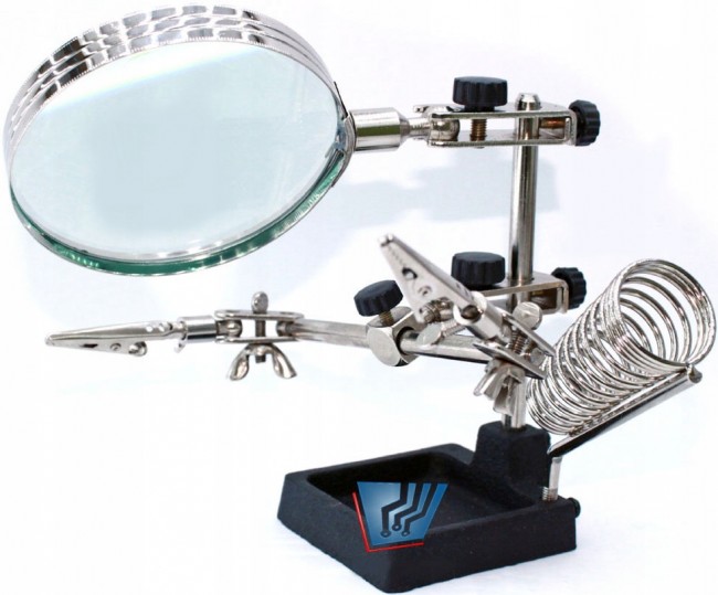 Лупа"3-я рука"д/пайки с подс2.0х MG16129-А JA-J546