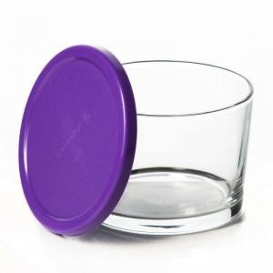 Банка малая с фиолетовой  крышкой" Бейзик" 220мл 42230