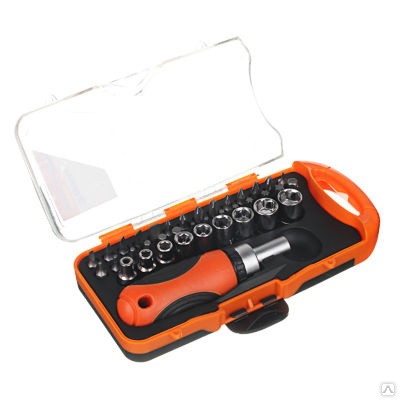 Отвертка "Ермак" с набором бит и головок 651-220