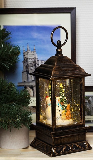 Фонарь новогодний мал с подсветкой и эффектом снегопада на бат 3 ААА Фонарь новогодний мал с подсветкой и эффектом снегопада на бат 3 ААА
